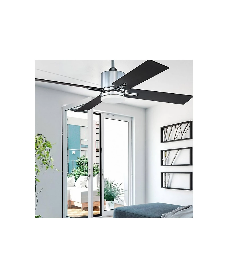 52" Craftmade Teana Brushed Polished Nickel Led Fan with Wall Control