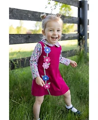 Florence Eiseman Little Girls ( 4-6X) Corduroy Jumper with Flower Dress