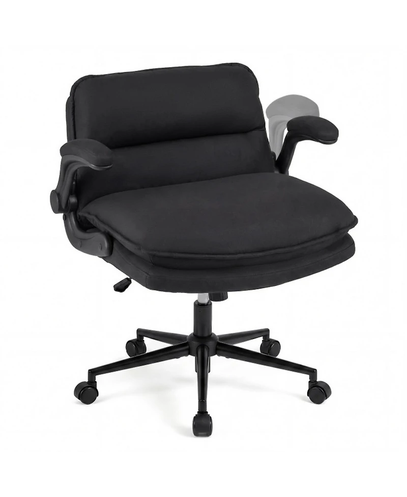 Sugift Criss Cross Office Chair on Wheels with Flip-Up Arms