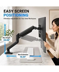 Lofree Gas Spring Full Motion Dual Monitor Mount for 13 to 32 Inch Monitors