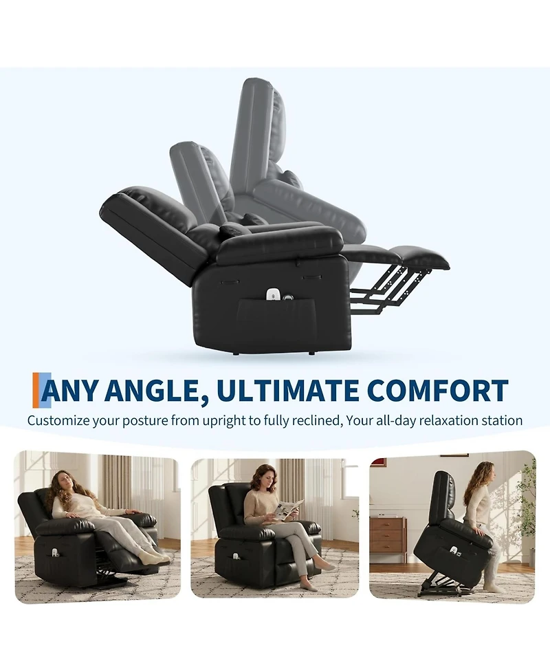 gaomon Heat and Massage Electric Power Lift Recliner Sofa Chair for Seniors, Living Room