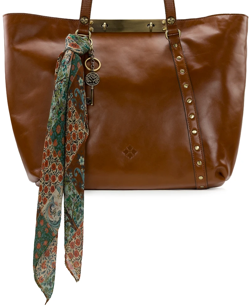 Patricia Nash Square Scarf with Key Hang Off Nordic Patchwork Bag Charm