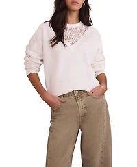 Mint Velvet Women's Broderie Lace Long-Sleeve Sweatshirt