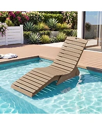 Gymax 2pieces In-Pool Lounge Chair Ergonomic S-Curve Hdpe Pool Chaise Lounger w/Wheels