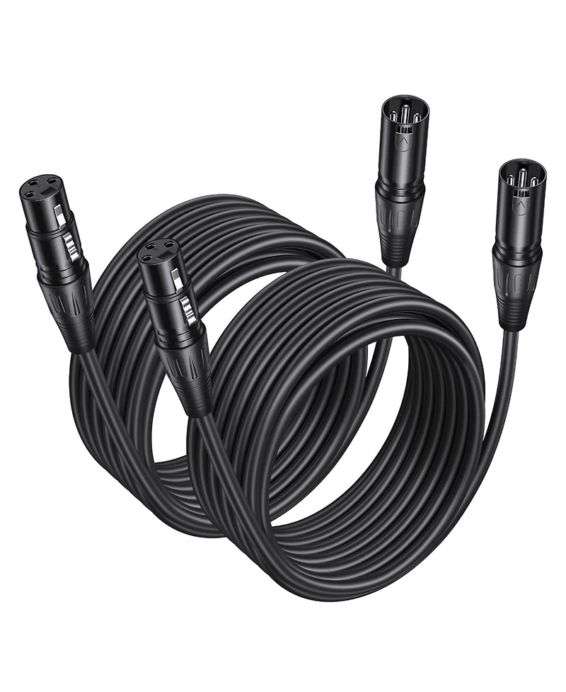 Lofree Oxygen-Free Copper Self-Locking Xlr Microphone Cable, 25 ft., 2-Pack