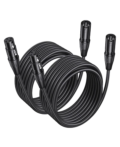 Lofree Oxygen-Free Copper Self-Locking Xlr Microphone Cable, 25 ft., 2-Pack