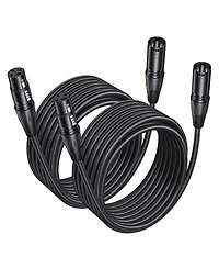 Lofree Oxygen-Free Copper Self-Locking Xlr Microphone Cable, 25 ft., 2-Pack