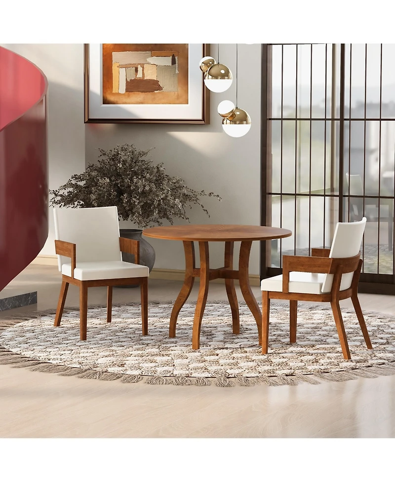 Flynama Set of 2 Modern Dining Chairs, Hardwood Frame with Glossy Pu Leather Upholstery