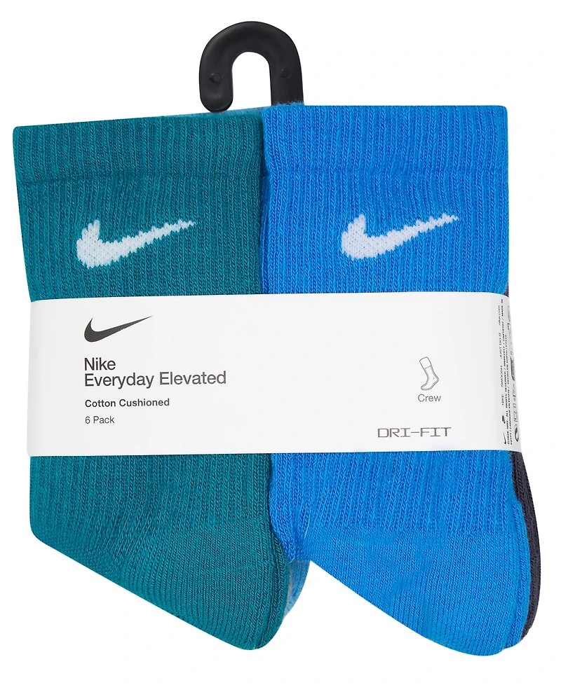 Nike Boys' and Girls' 4-7 Dri-fit Elevated Crew Socks, 6-Pack