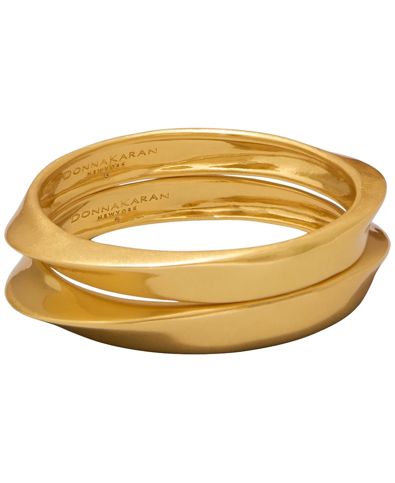 Donna Karan New York Gold-Plated Folded Bangle Bracelet, 2-Piece Set
