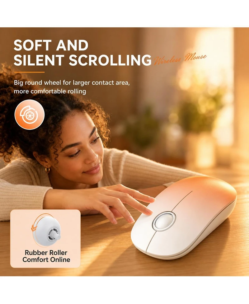 Lofree Wireless Quiet-Click Dual Connectivity Mouse for Desktop, Laptop, Tablet and MacBook