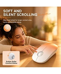 Lofree Wireless Quiet-Click Dual Connectivity Mouse for Desktop, Laptop, Tablet and MacBook