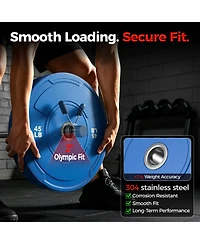 Fed Fitness Bumper Plate Set 2 Inch Olympic Weight Plates Pair Tested Rubber Plates Steel Insert for Barbell Home Gym