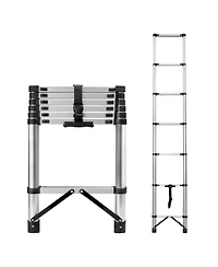 Streamdale Furniture 8.5" Compact Telescoping Ladder with Non-Slip Feet, 330lb Capacity