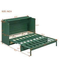 Clihome Queen Murphy Bed with Large Drawers