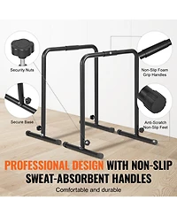 Vevor Dip Bars Dip Stand Station 440 lbs Adjustable Height for Strength Training