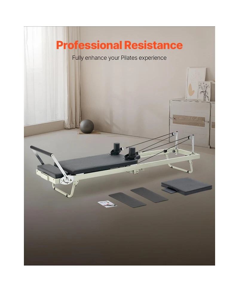 Vevor Foldable Pilates Reformer Pilates Machine Home Gym Equipment with Resistance