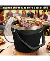 Piscifun Double Wall Vacuum Stainless Steel Insulated Ice Bucket With Bottle Opener