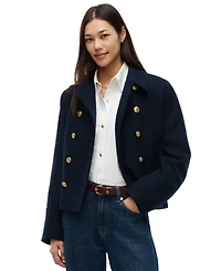Tommy Hilfiger Women's American Icons Double-Breasted Wool-Blend Peacoat