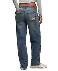 Lucky Brand Women's Legend Patchwork Baggy Mid-Rise Bootcut Jeans