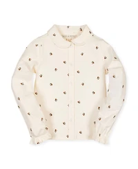 Hope & Henry Little and Big Girls' Xxs - L Organic Peter Pan Collar Knit Top