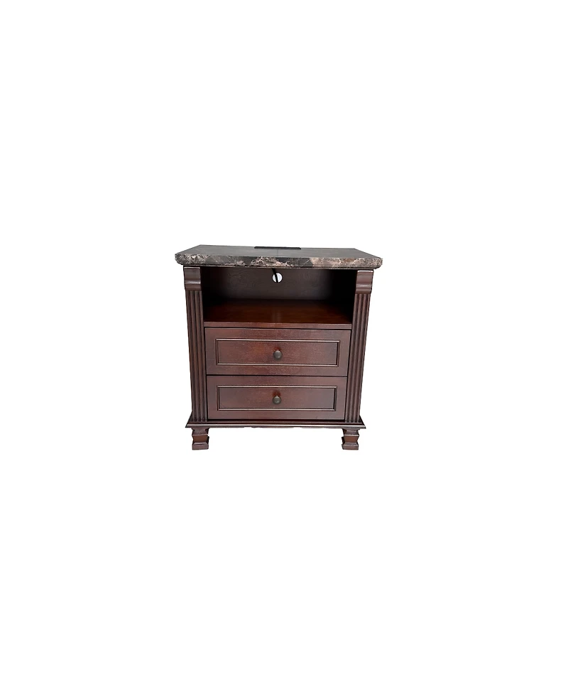 Streamdale Furniture Tall Modern Nightstand with Charging Station and Storage
