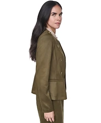 Tommy Hilfiger Women's Suede Collarless Band Jacket