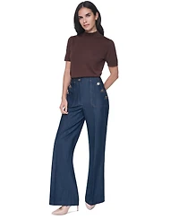 Tommy Hilfiger Women's Short-Sleeve Mock-Neck Puff-Sleeve Sweater