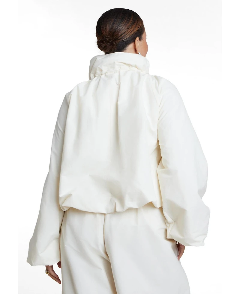 Eloquii Plus Cotton-Blend Drawcord Bomber Jacket