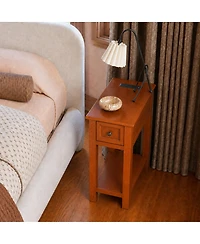 Streamdale Furniture Mission Wood End Table with Drawer and Shelf