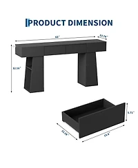 gaomon 63" Long Console Table with 2 Drawers, Modern Farmhouse Entryway Behind Couch Hidden Storage Space