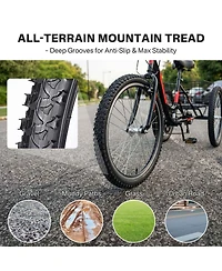 Yescom 20" x 2.125" Heavy-Duty Mountain Tread Tricycle and Unicycle Tire and Tube Set, 3-Pack