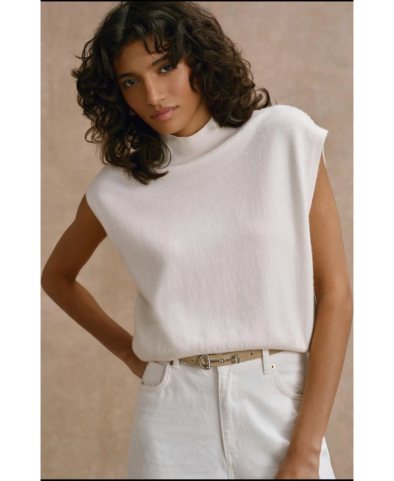 Mint Velvet Women's Relaxed Mock Neck Knit Top
