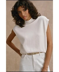 Mint Velvet Women's Relaxed Mock Neck Knit Top