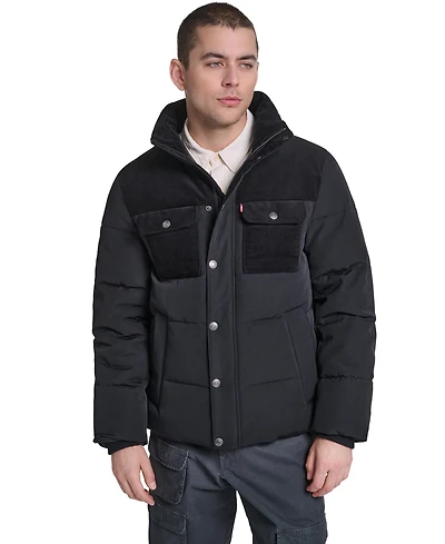 Levi's Men's Mixed-Media Puffer Jacket