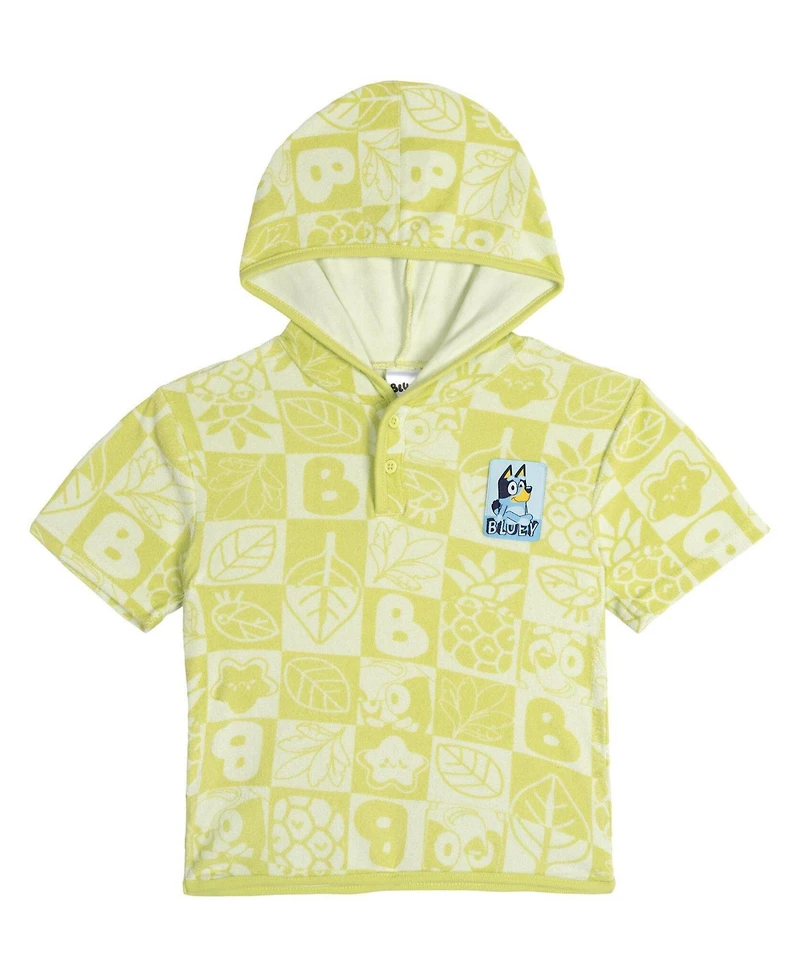 Bluey Little Kids' Boy or Girl Loungewear 2-Piece Hooded Tee and Shorts Set