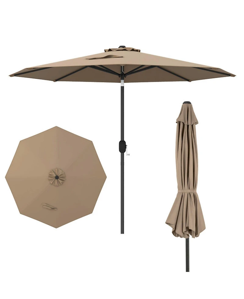 Gouun 9 ft Outdoor Market Patio Umbrella with Push-Button Tilt