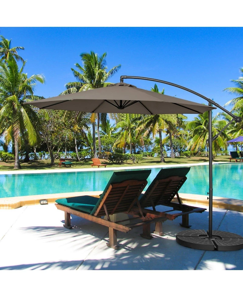 Gouun 10 feet Cantilever Offset Patio Umbrella with 8 Ribs
