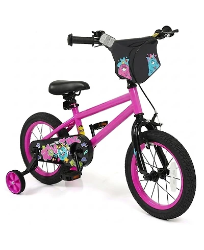 Hongge 14-Inch Kids Bike with Training Wheels and Dual Braking System, Ages 3-5