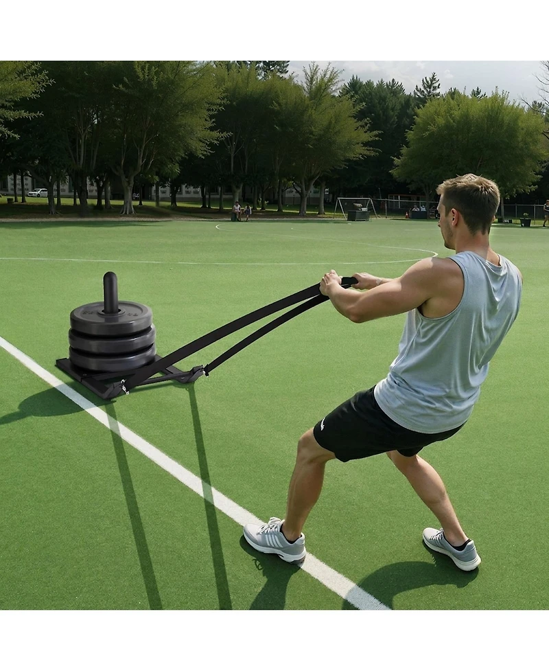 Hongge Compact Drag Training Sled Q235 Steel with Harness and Pulling Strap for Speed and Strength Work