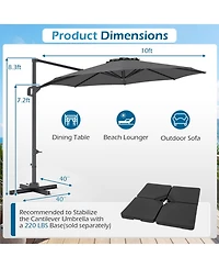 Gouun 10 Ft Cantilever Patio Umbrella with Easy Tilt Adjustment