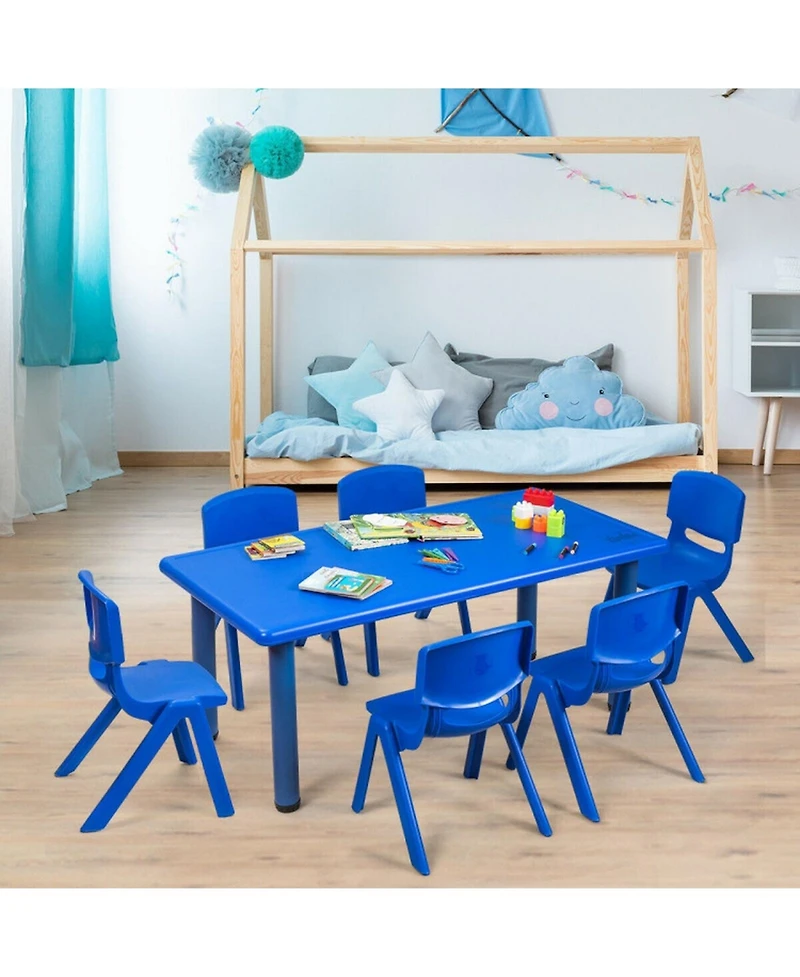 Gouun Set of 6 Kids Stackable Plastic Classroom Chairs