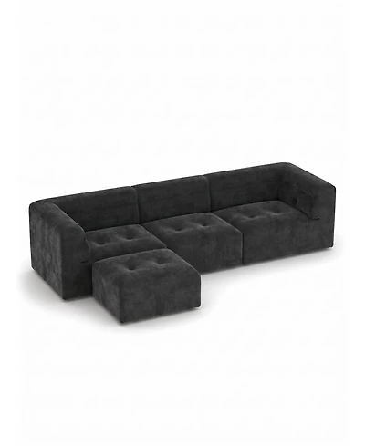 Aheaplus 4-Seater L-Shaped Modular Sectional Sofa, Boneless Living Room Sofa