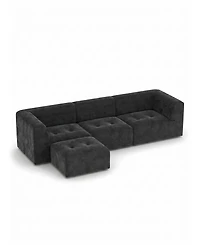 Aheaplus 4-Seater L-Shaped Modular Sectional Sofa, Boneless Living Room Sofa