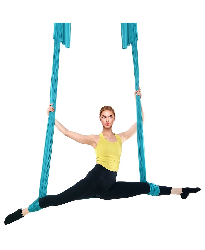 Hongge Aerial Silk and Yoga Swing Kit 11 Yards Nylon Hammock with Full Rigging Hardware for All Levels