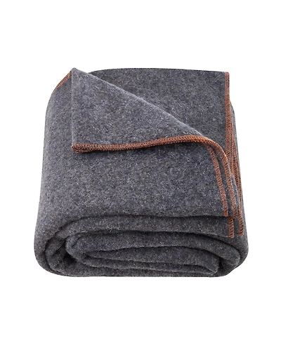 Hongge Warm Wool Blend Stadium Camping Blanket 64 x 88 inches Flame Retardant for Hiking and Travel