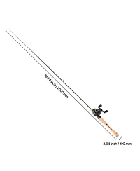 Hongge IM7 Carbon Fiber Baitcasting Rod and Reel Combo 6.5 ft with Cork Handle and Ceramic Ring Guides