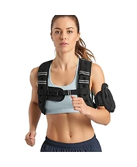 Hongge Adjustable 8 lb Body Weight Vest with Reflective Stripe for Jogging Fitness and Muscle Building