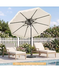 Gouun 9 Ft Solar Led Patio Umbrella with Push-Button Tilt and Crank