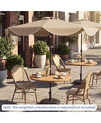 Gouun 10 feet Scalloped Solar Patio Umbrella with 24 Led Lights and Tilt